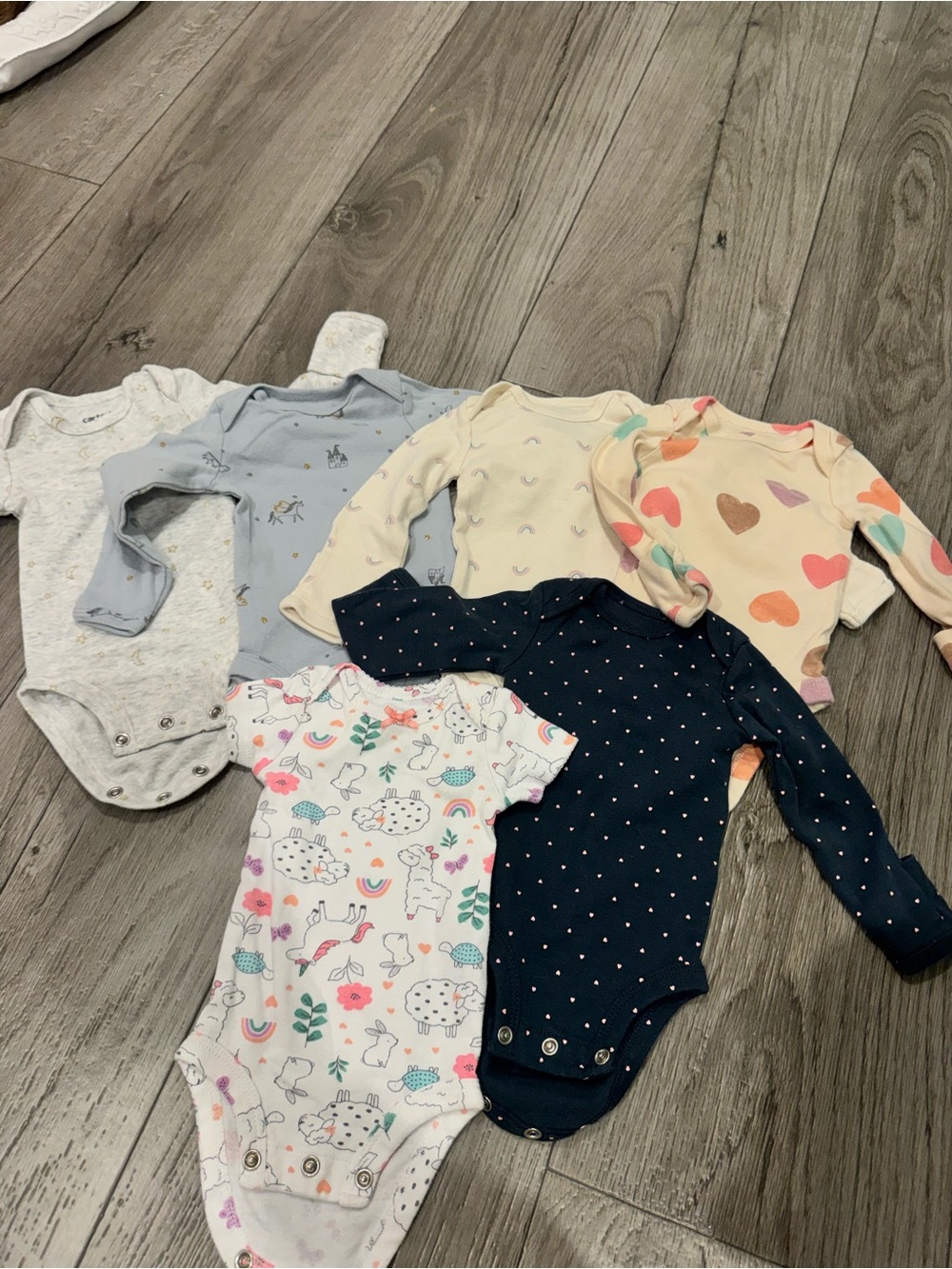 Carters Lot Mixed Long-Sleeve Baby One-Piece Bundle